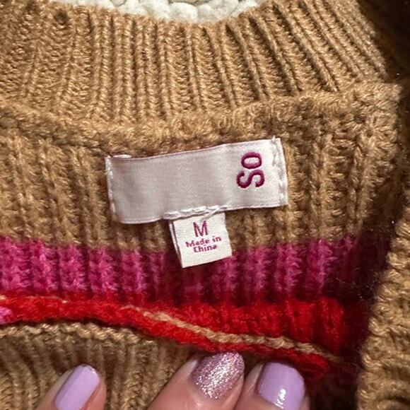 Brown and pink sweater - size medium (JR) - Picture 3 of 4